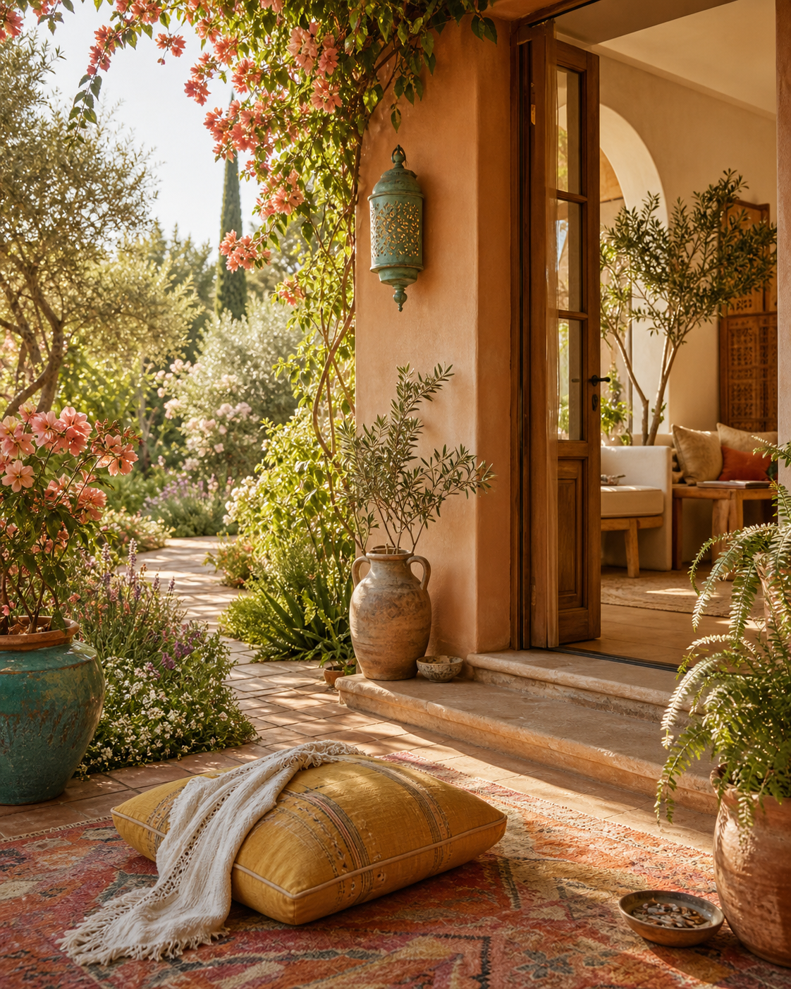 Warmer Übergang zwischen Haus und Garten